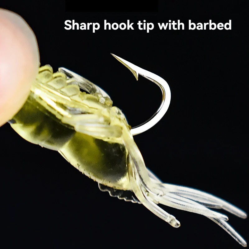 10PCS Fishing Lure 4cm 1.5g Artificial Silicone Wobbler Biomimetic False Shrimp Soft Bait with Hook For Carp Fishing Accessories