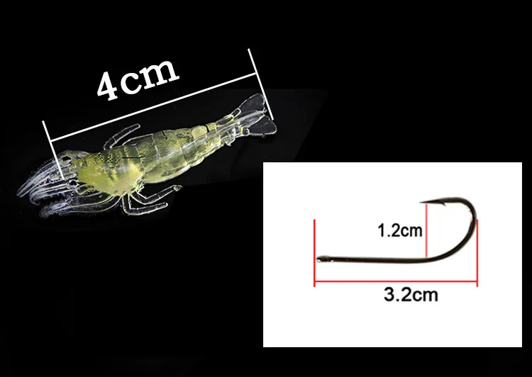 10PCS Fishing Lure 4cm 1.5g Artificial Silicone Wobbler Biomimetic False Shrimp Soft Bait with Hook For Carp Fishing Accessories