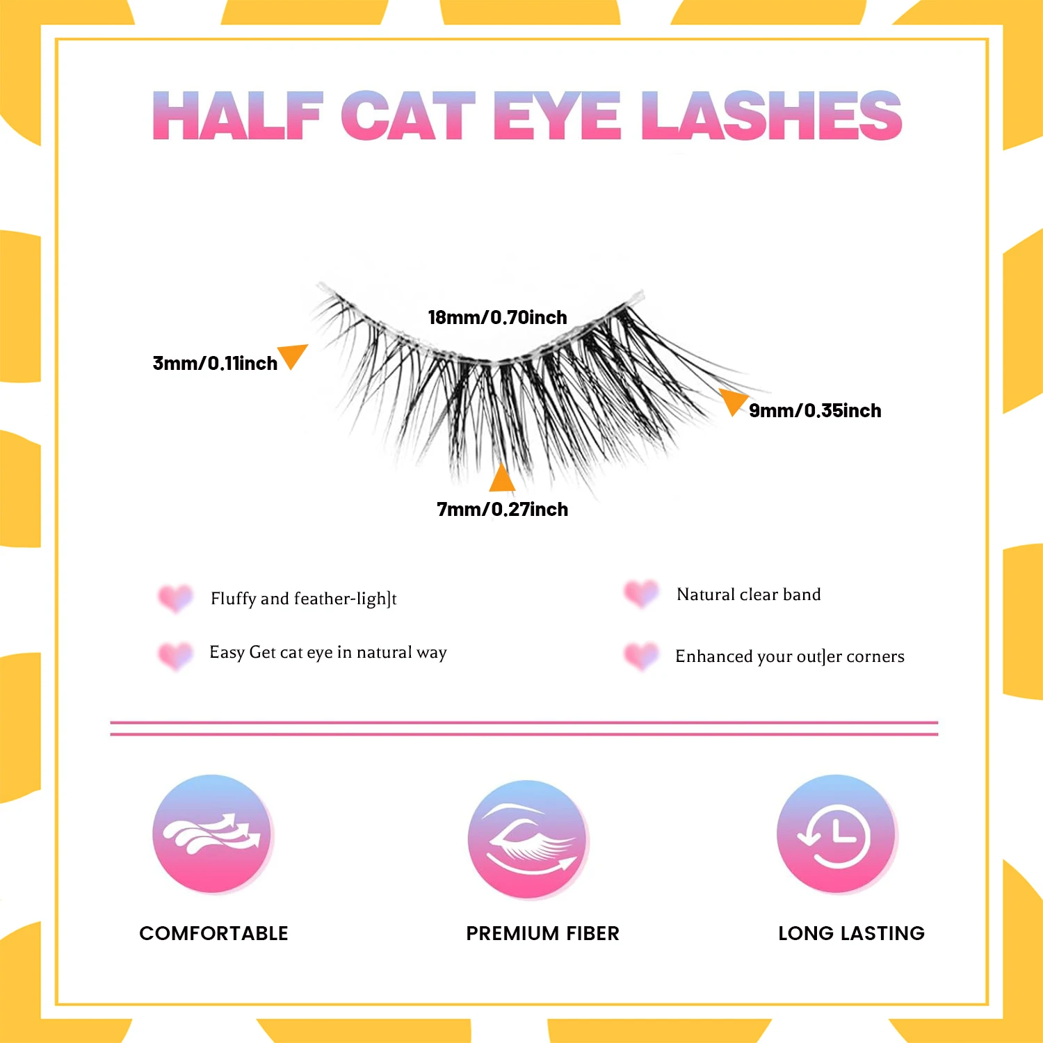 Half Eyelashes, Natural Appearance 10 Pairs of Thick Cat Eyelashes 10mm Wispy Eyelashes with Short False Eyelashes 3D04-10F