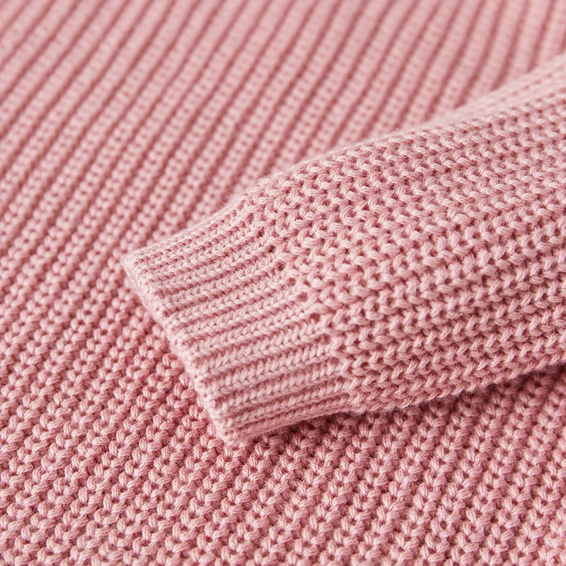 Suefunskry Newborn Baby Girl Boy Knitted Long Sleeve Autumn Winter Sweater Solid Loose Pullover Casual Tops Kids Clothes 3M-5Y