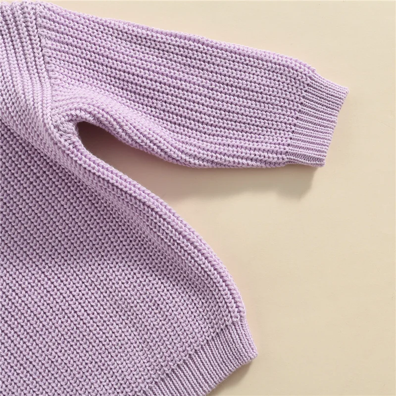 Suefunskry Newborn Baby Girl Boy Knitted Long Sleeve Autumn Winter Sweater Solid Loose Pullover Casual Tops Kids Clothes 3M-5Y