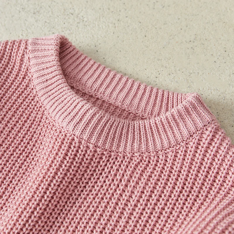 Suefunskry Newborn Baby Girl Boy Knitted Long Sleeve Autumn Winter Sweater Solid Loose Pullover Casual Tops Kids Clothes 3M-5Y