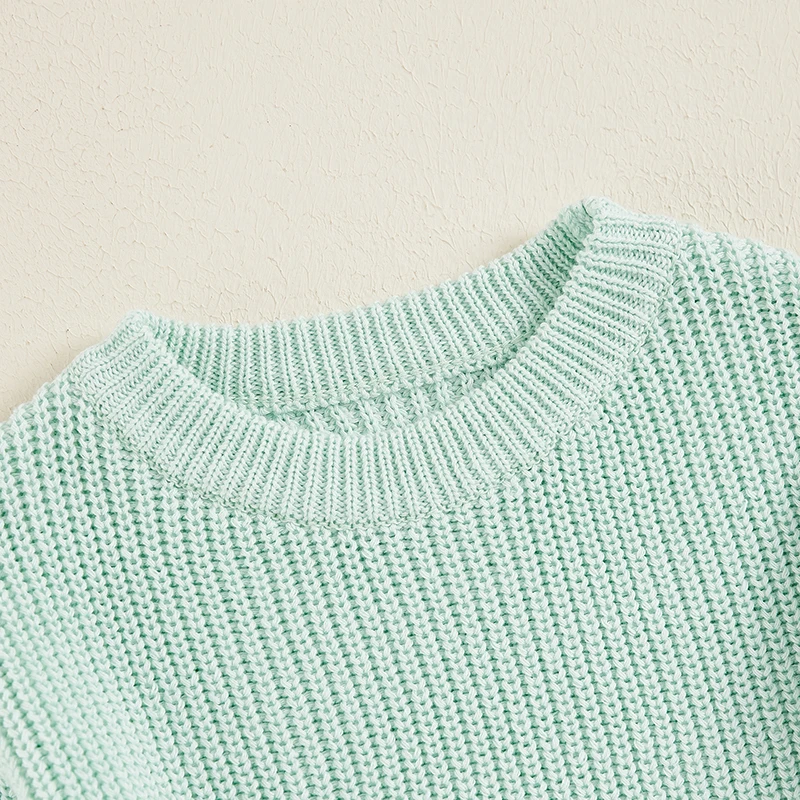 Suefunskry Newborn Baby Girl Boy Knitted Long Sleeve Autumn Winter Sweater Solid Loose Pullover Casual Tops Kids Clothes 3M-5Y