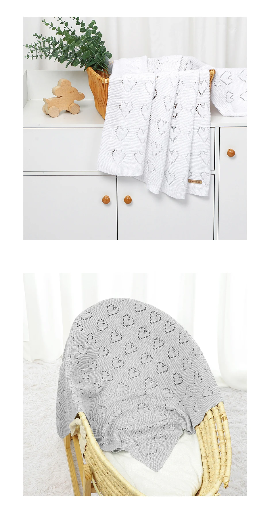 Baby Cotton Blankets Knitted Newborn Boys Girls Stroller Nursery Bedding Cradle Quilt 100*80cm Infant Swaddle Wrap Crib Cellular