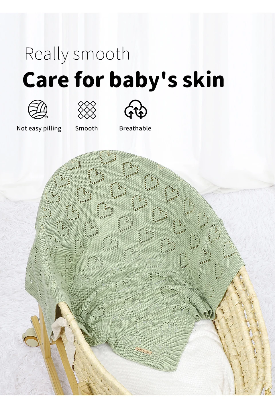 Baby Cotton Blankets Knitted Newborn Boys Girls Stroller Nursery Bedding Cradle Quilt 100*80cm Infant Swaddle Wrap Crib Cellular