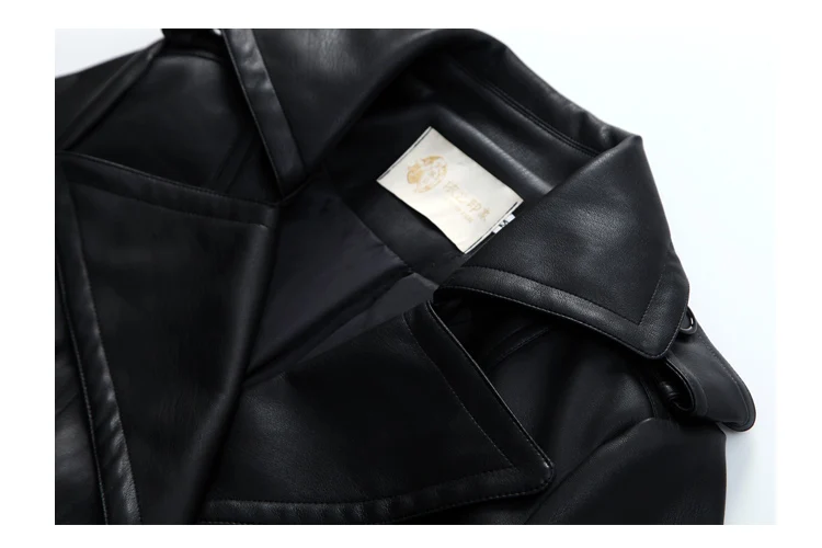 Mauroicardi Spring Fitted Black Skirted Soft Faux Leather Blazer Jacket Women Double Breasted Elegant Luxury Designer Clothes