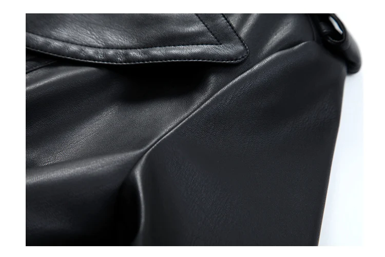 Mauroicardi Spring Fitted Black Skirted Soft Faux Leather Blazer Jacket Women Double Breasted Elegant Luxury Designer Clothes