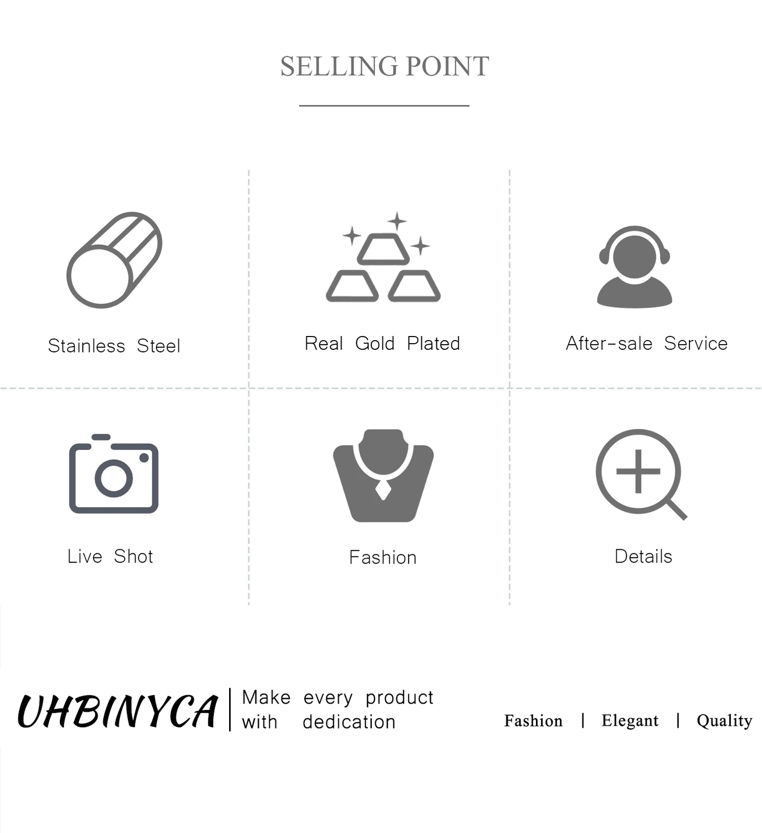 UHBINYCA Minimalism Smooth Stainless Steel Heart Waterproof Necklace Pendant for Women 18k Gold Plated Jewelry