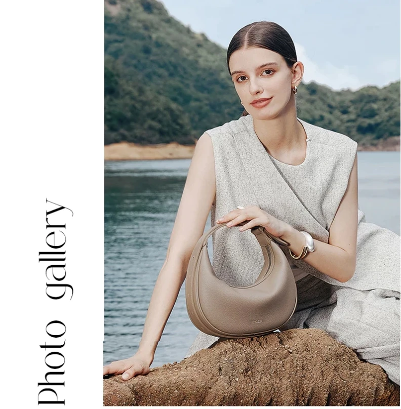 FOXER Brand PU Leather Women's Shoulder Bag 2026 Fashion Lady Crescent Luxury Design Half-moon Handbag Crossbody Bag Girl Gift