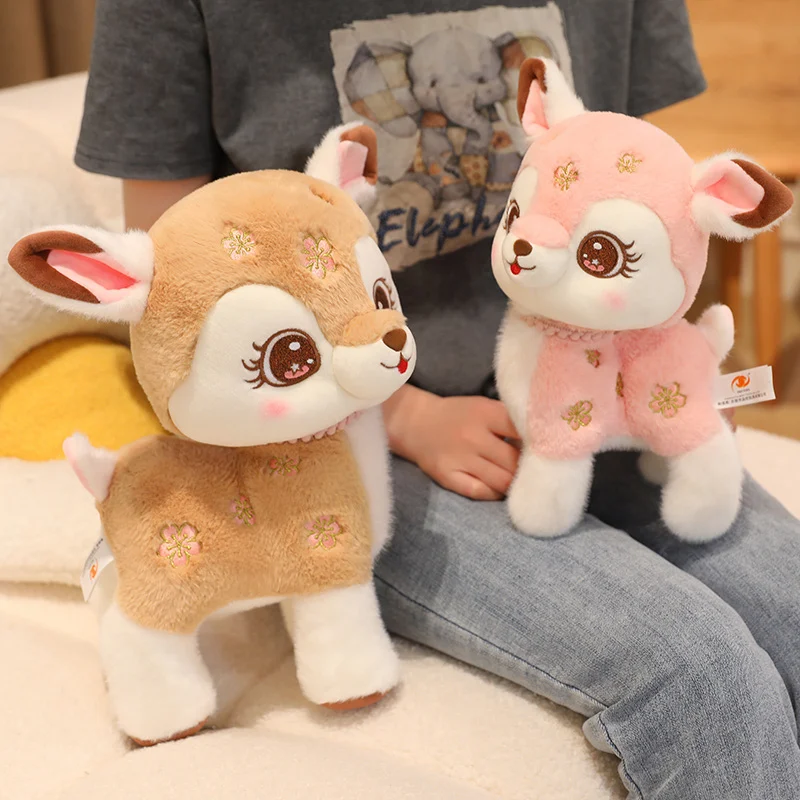 15-40cm Cartoon Cute Christmas Deer Plush Toy Pendant Spotted Sika Deer Elk Plush Toy Pillow Home Decoration Gift For Children