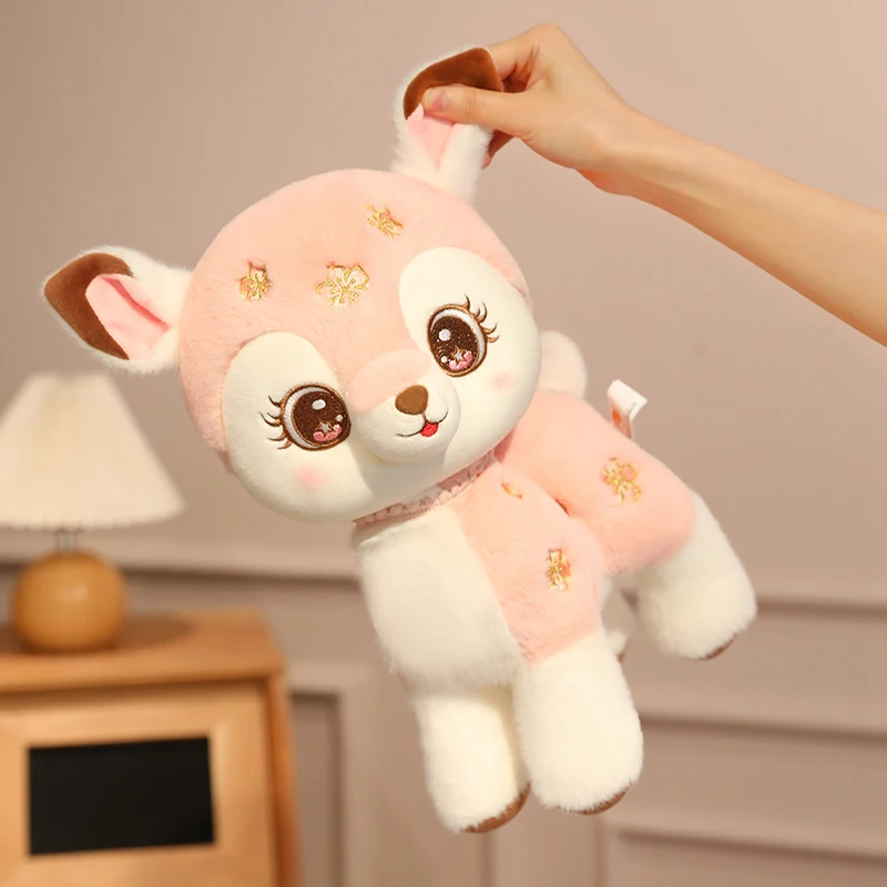 15-40cm Cartoon Cute Christmas Deer Plush Toy Pendant Spotted Sika Deer Elk Plush Toy Pillow Home Decoration Gift For Children