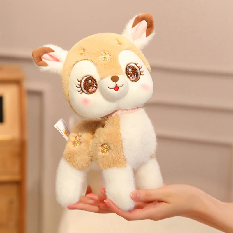 15-40cm Cartoon Cute Christmas Deer Plush Toy Pendant Spotted Sika Deer Elk Plush Toy Pillow Home Decoration Gift For Children