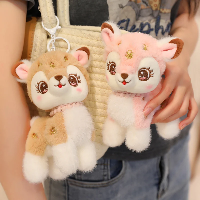 15-40cm Cartoon Cute Christmas Deer Plush Toy Pendant Spotted Sika Deer Elk Plush Toy Pillow Home Decoration Gift For Children