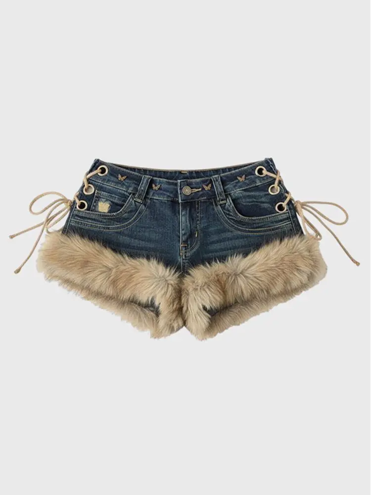Streetwear Sexy Shorts Women Clothing Patchwork Y2k Denim Jeans Low-waisted Tunic Bodycon Pantalones Cortos De Mujer New Bottoms