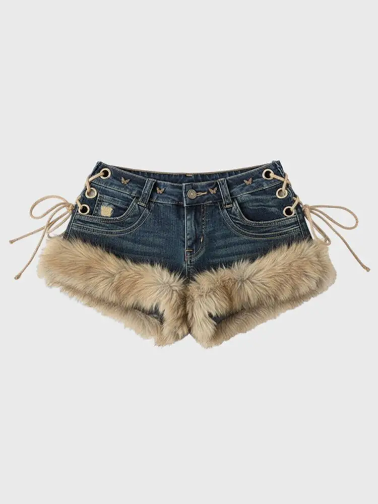 Streetwear Sexy Shorts Women Clothing Patchwork Y2k Denim Jeans Low-waisted Tunic Bodycon Pantalones Cortos De Mujer New Bottoms
