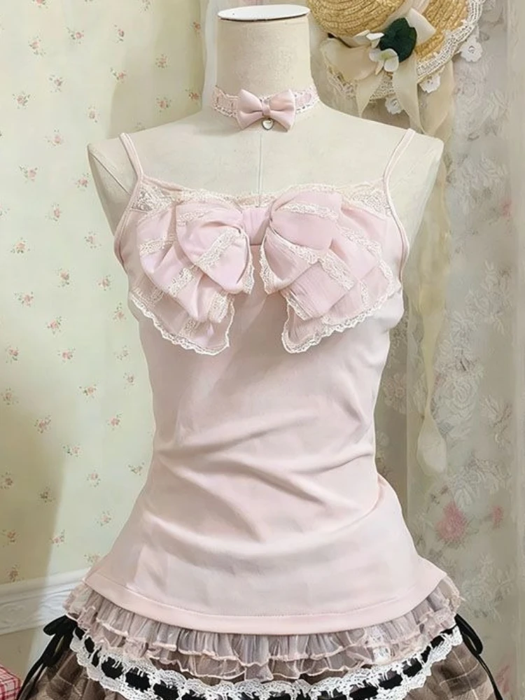 Vintage Sweet Chic Lolita 3 Piece Set Women Lace Cardigan + Camisole Top + Plaid Cake Mini Skirt Japanese Kawaii Fashion Outfit