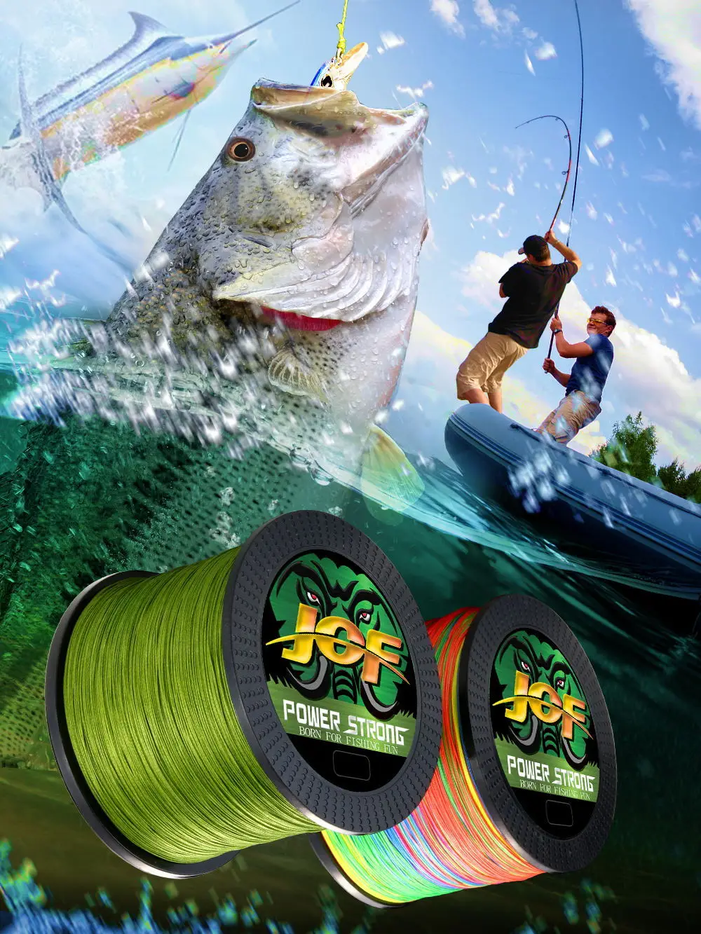 JOF 4 Braided X4 Strands 300M 100M Fly Fishing Line Multifilament Wire Pesca 10-85LB Carp Sea Saltwater Weave Extreme Japan