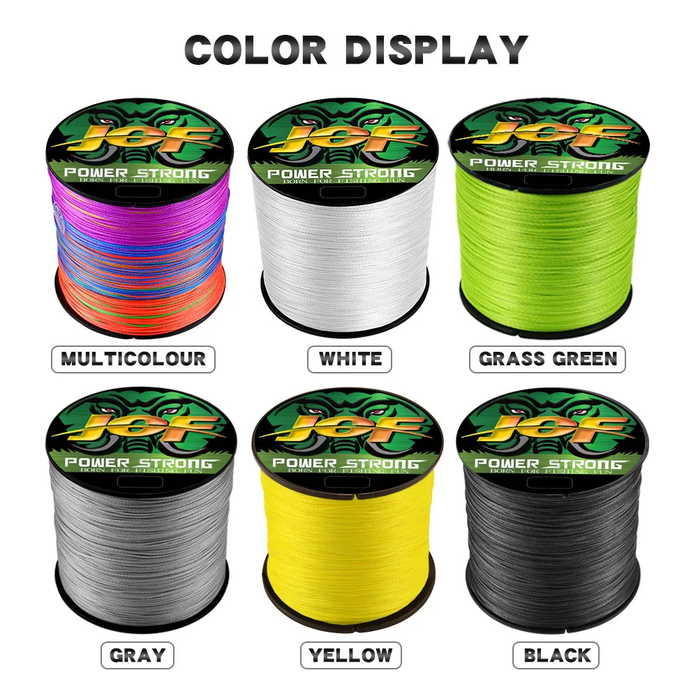 JOF 4 Braided X4 Strands 300M 100M Fly Fishing Line Multifilament Wire Pesca 10-85LB Carp Sea Saltwater Weave Extreme Japan