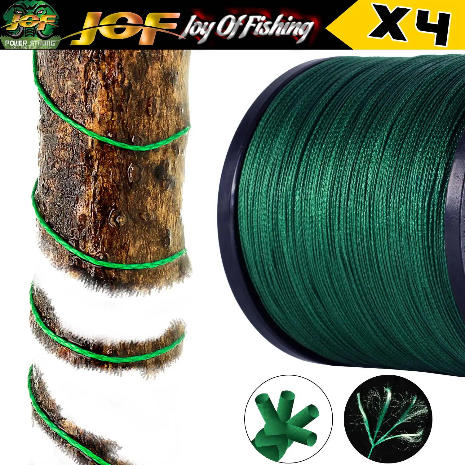 JOF 4 Braided X4 Strands 300M 100M Fly Fishing Line Multifilament Wire Pesca 10-85LB Carp Sea Saltwater Weave Extreme Japan