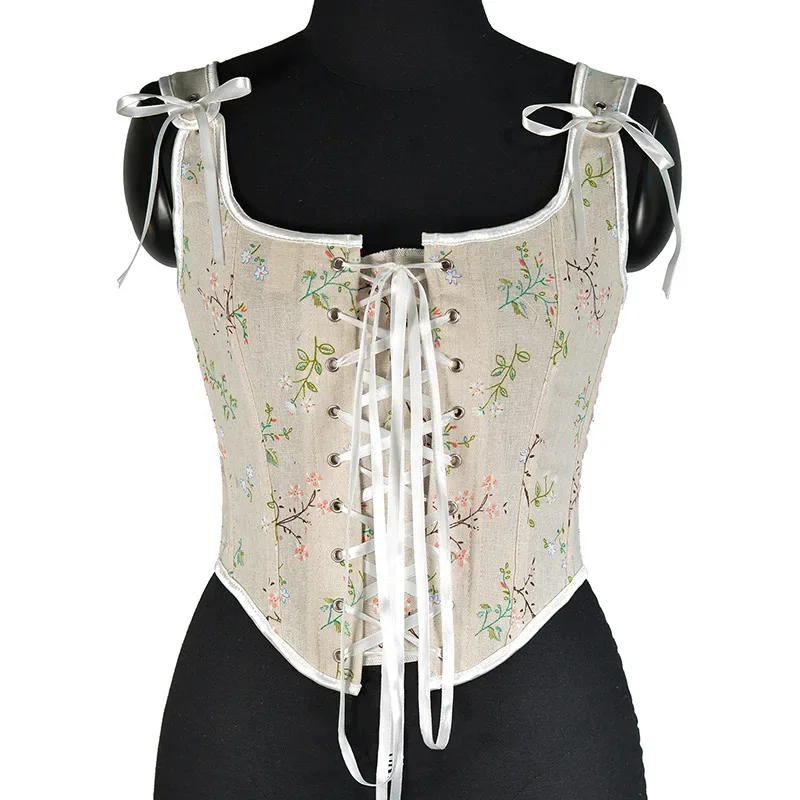Lolita Tanks Corset Sexy Slimming Bandage Shapewear Women Evening Party Elegant Retro Bustier Top Streetwear Woman Clothes
