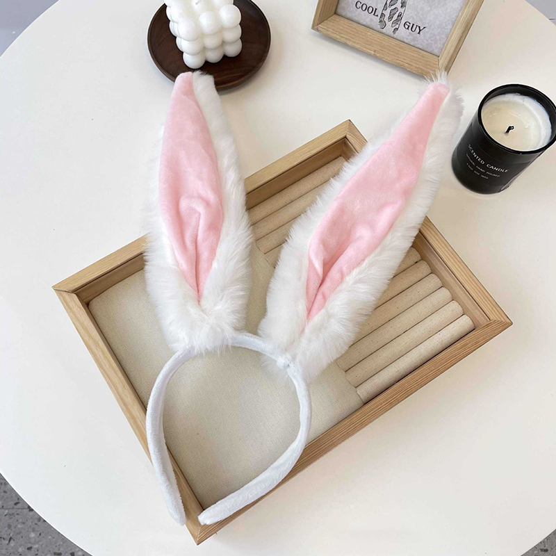 Girls Plush Long Rabbit Ear Hair Bands Headwear Headband Dress Accesorios Women Girl Cosplay Lolita Cosplay Hair Accessories