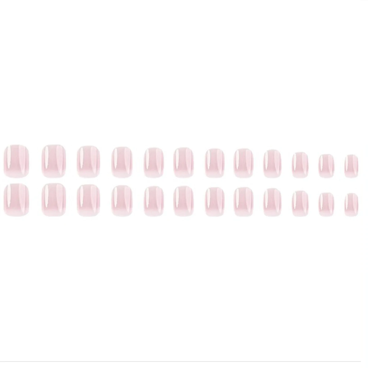 24 pieces of new French-style press-on nails (fashionable fake nail stickers), paired with 1 piece of jelly glue and 1 nail file
