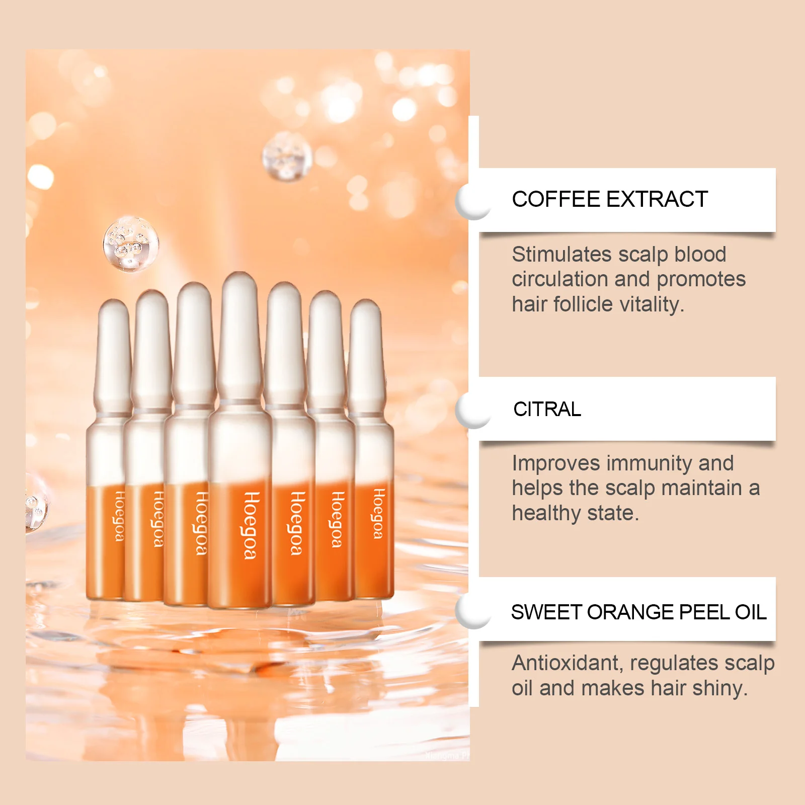 Hair Growth Serum Ampoules - Nourishing Scalp Serum for Promoting Hair Growth, Enhancing Follicle Health and Nutritive Care
