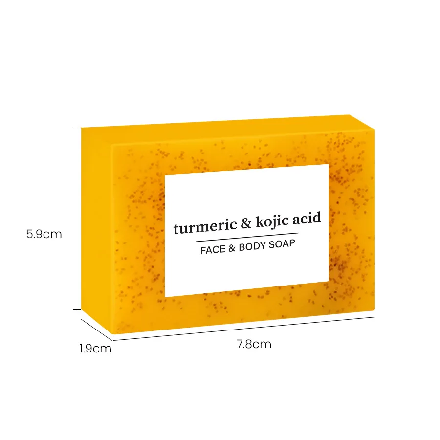 RDQCTQ 1pcs Turmeric Natural Bar Soap for Men, Lemon Kojic Acid Soap, Shower and Facial Soap -No Harsh Ingredients 100g