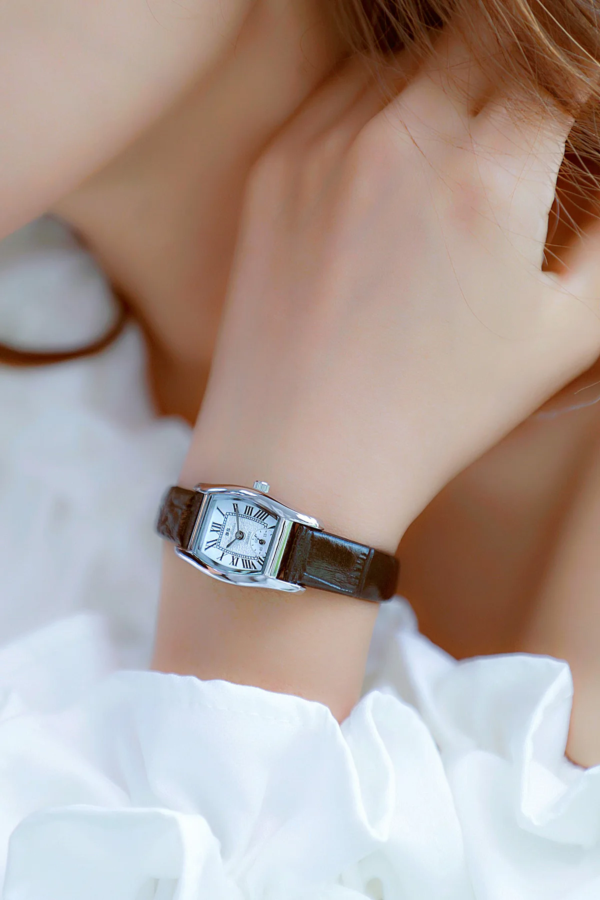BS Women's Watch Versatile Retro Style Luxury Brand Leather Steel Straps Waterproof Ladies Fashion Quartz Clock Watches Gift