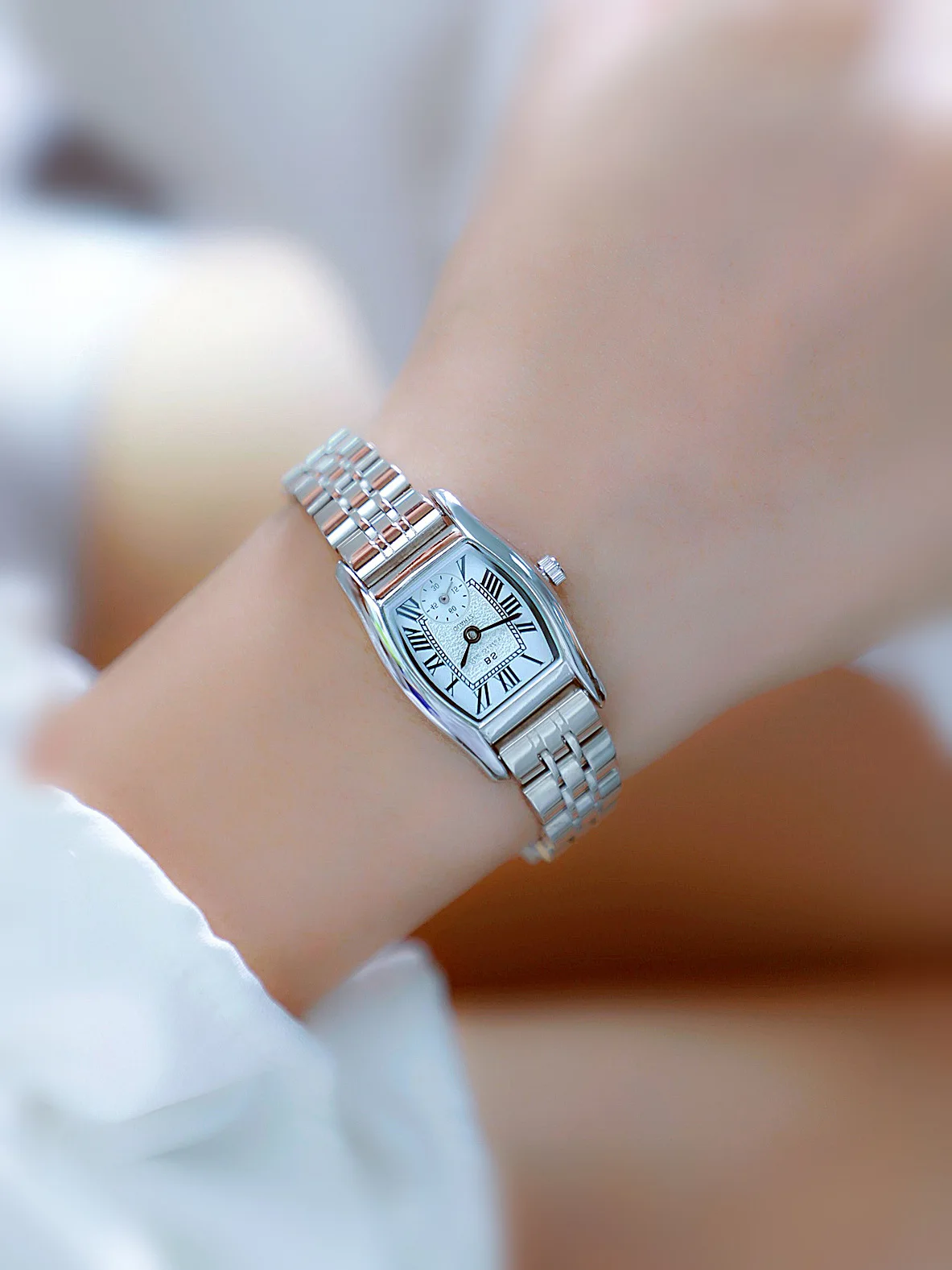 BS Women's Watch Versatile Retro Style Luxury Brand Leather Steel Straps Waterproof Ladies Fashion Quartz Clock Watches Gift