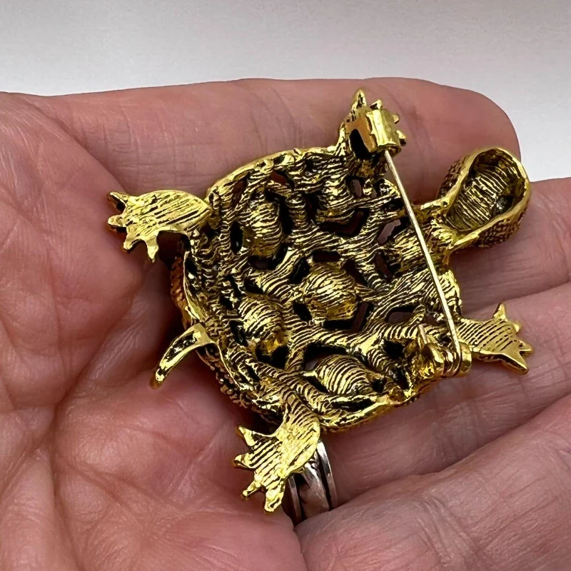 Women's Fashion Diamond Studded Small Turtle Brooch Cute Animal Colored Vintage Brooch Personalized Brooch Accessories