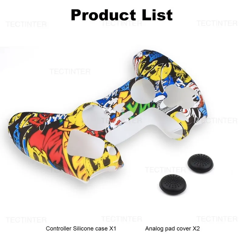 Silicone Cover Skin for PlayStation 5 Accessories for PS5 Controller Cover Thumb Grips Anti-slip Protection Shell Skin for PS5 S