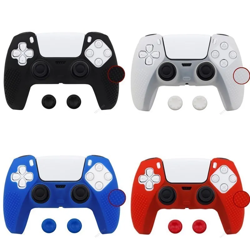Silicone Cover Skin for PlayStation 5 Accessories for PS5 Controller Cover Thumb Grips Anti-slip Protection Shell Skin for PS5 S