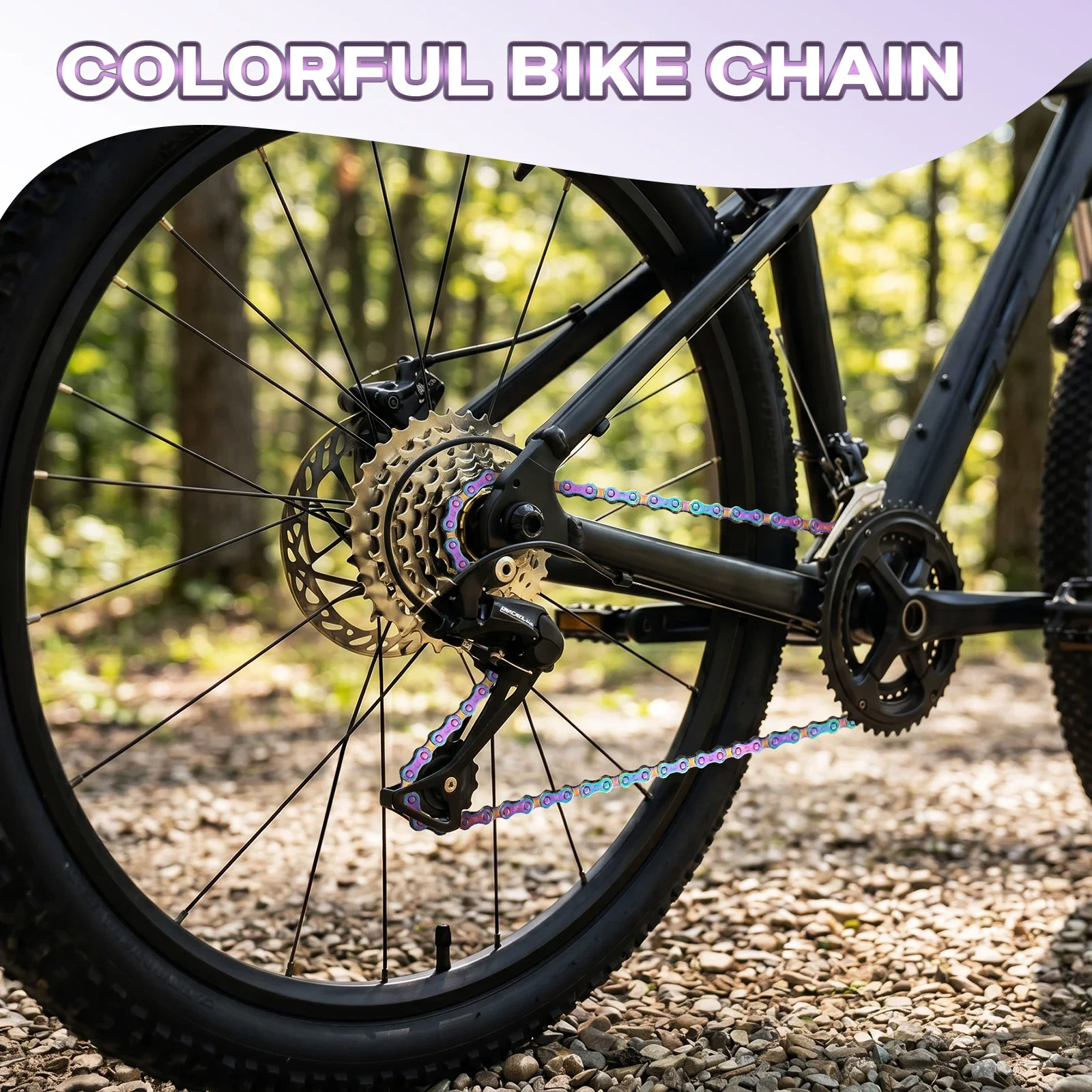 BUCKLOS Titanium Coating Bike Chain 8/9/10/11/12 Speed Bicycle Chain MTB Road Bike Chains Stainless Steel Bicycle Chains
