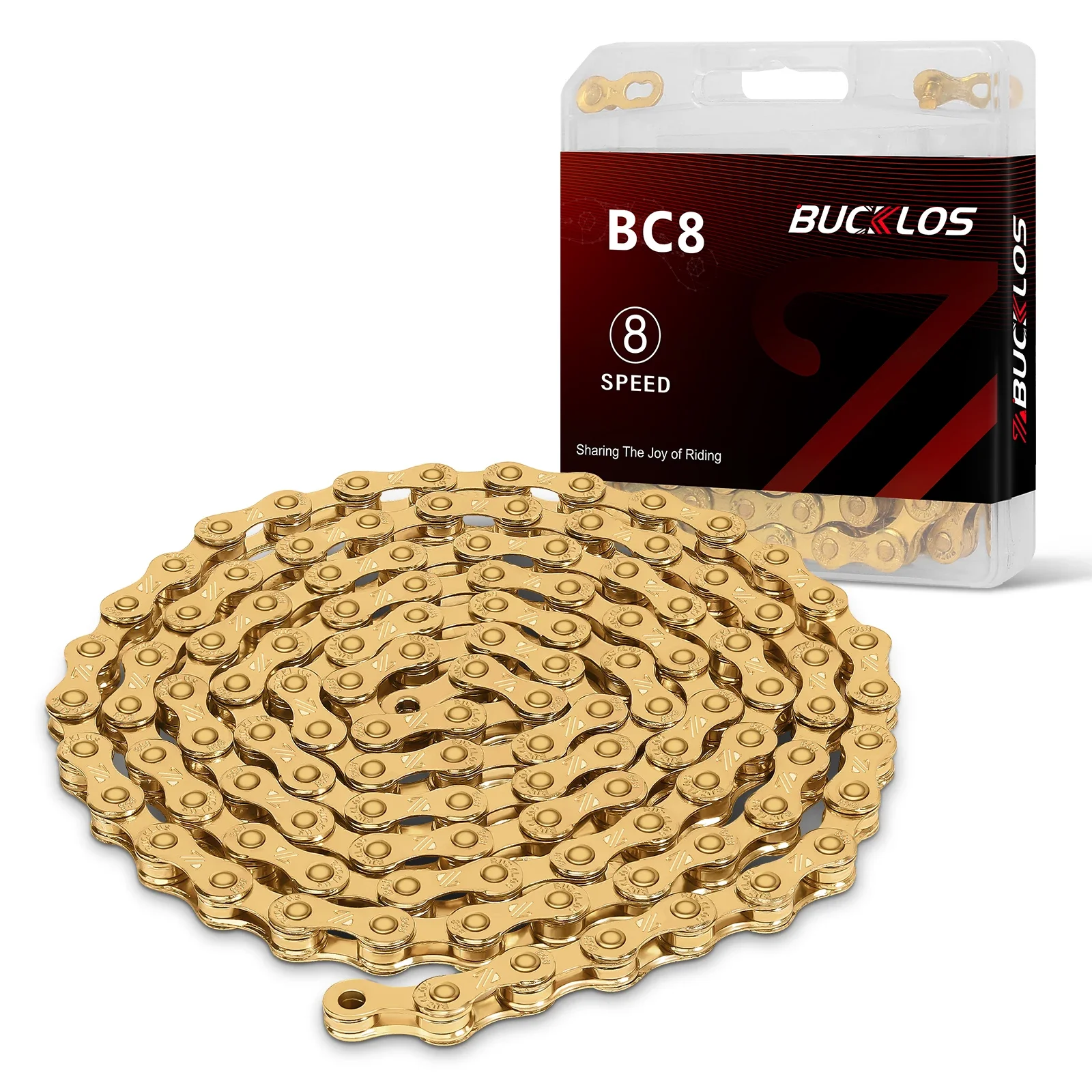 BUCKLOS Titanium Coating Bike Chain 8/9/10/11/12 Speed Bicycle Chain MTB Road Bike Chains Stainless Steel Bicycle Chains