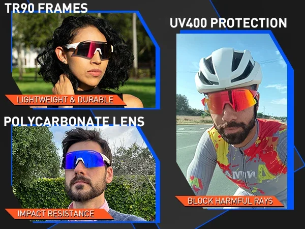 Kapvoe UV400 Fashion Sunglasses Men MTB Bike Cycling Glasses Eyewear Women Bike Outdoor Sports Night-riding Glasses for Racing