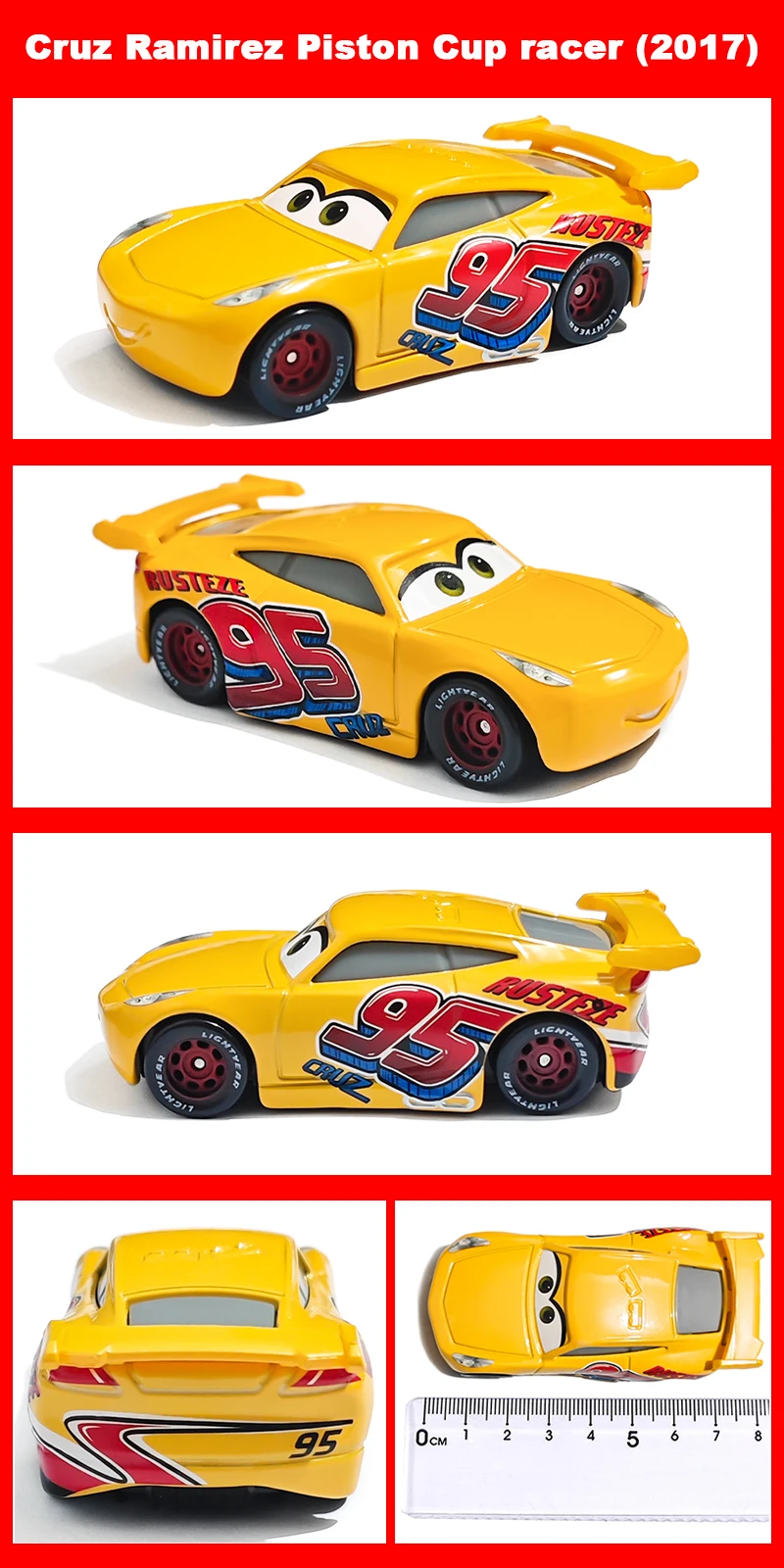 Original Pixar Cars 3 Anime Figure School Bus Cartoon Model Cars 1:55 Metal Die Casting Alloy Cars Child Toys Birthday Gifts