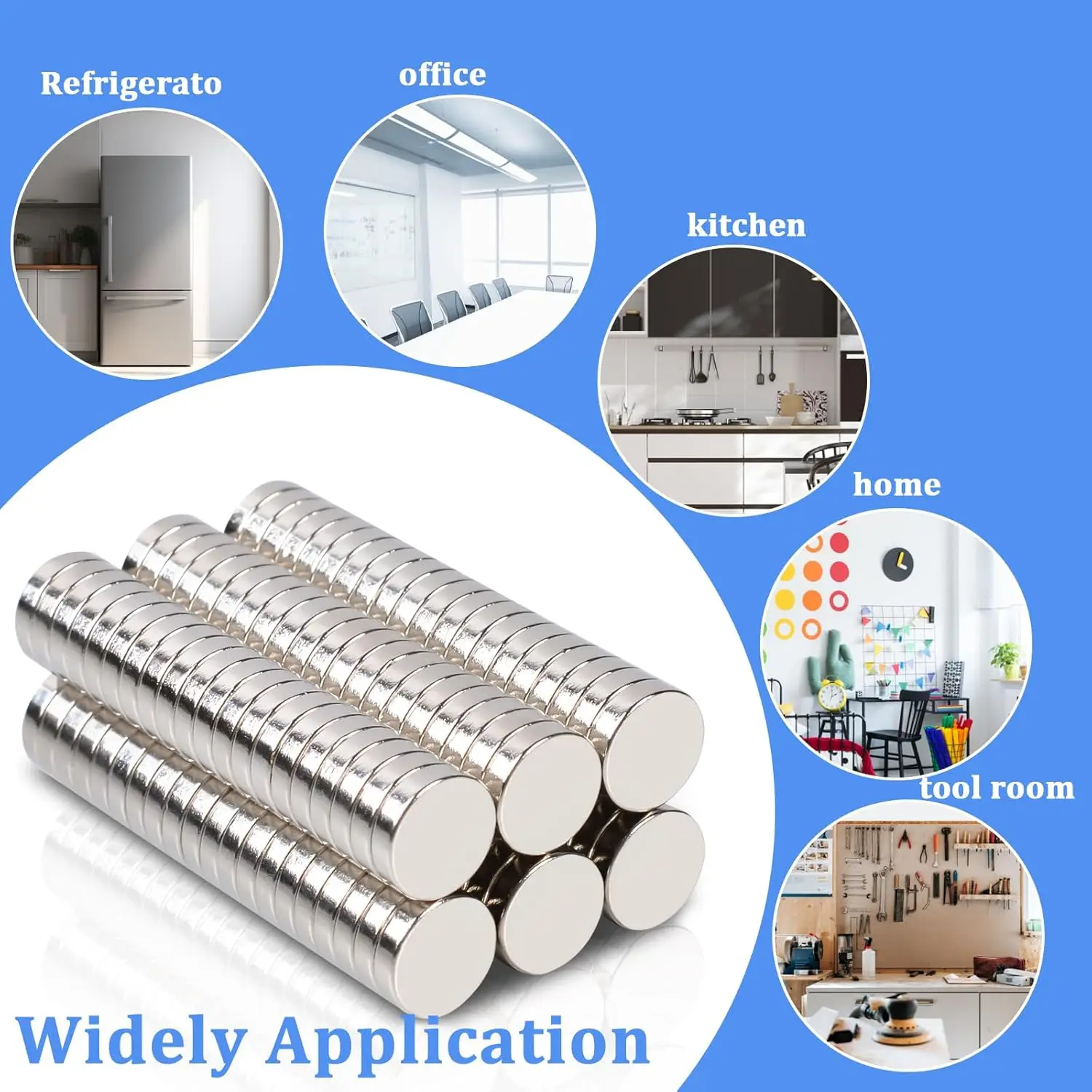 High-Power Neodymium Round Magnet 25x2/25x3/30x2/30x3 mm, Ideal for Fridge Decor, DIY Crafts, Bag Accessories, and Whiteboard
