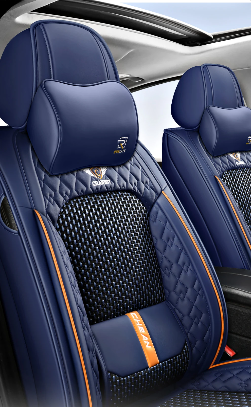 2025 Fashion Universal PU Leather Breathable Car Seat Covers For Nissan Qashqai Tiida Peugeot 2008 Mercedes ML W164 Interior