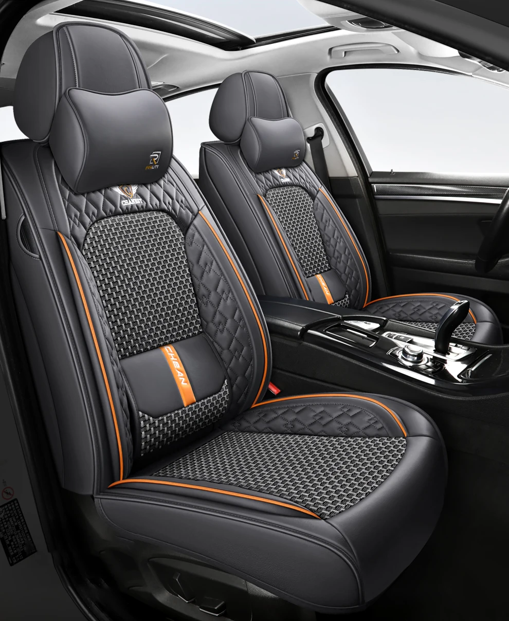 2025 Fashion Universal PU Leather Breathable Car Seat Covers For Nissan Qashqai Tiida Peugeot 2008 Mercedes ML W164 Interior