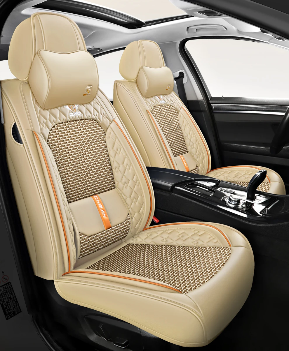 2025 Fashion Universal PU Leather Breathable Car Seat Covers For Nissan Qashqai Tiida Peugeot 2008 Mercedes ML W164 Interior