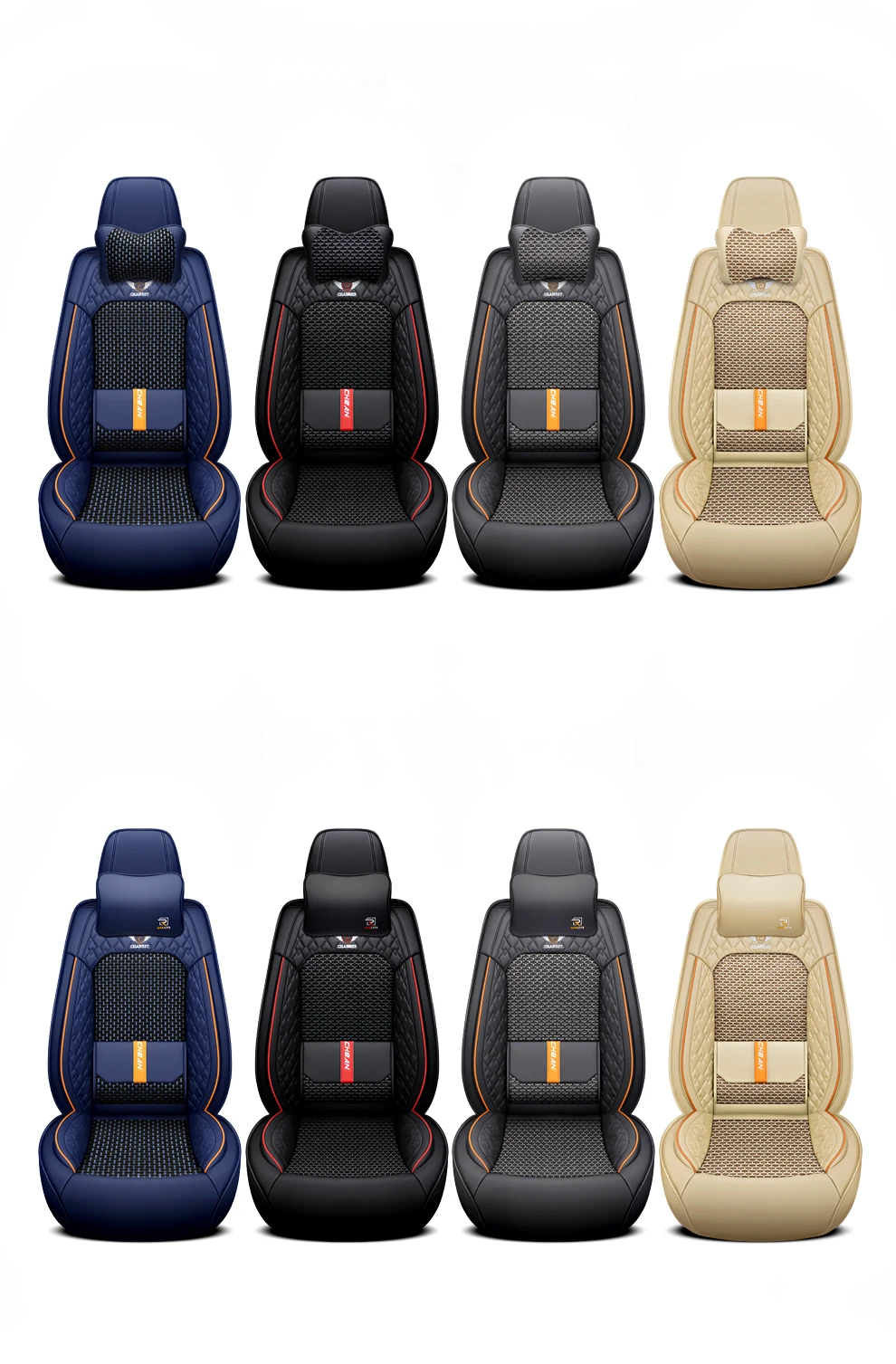 2025 Fashion Universal PU Leather Breathable Car Seat Covers For Nissan Qashqai Tiida Peugeot 2008 Mercedes ML W164 Interior