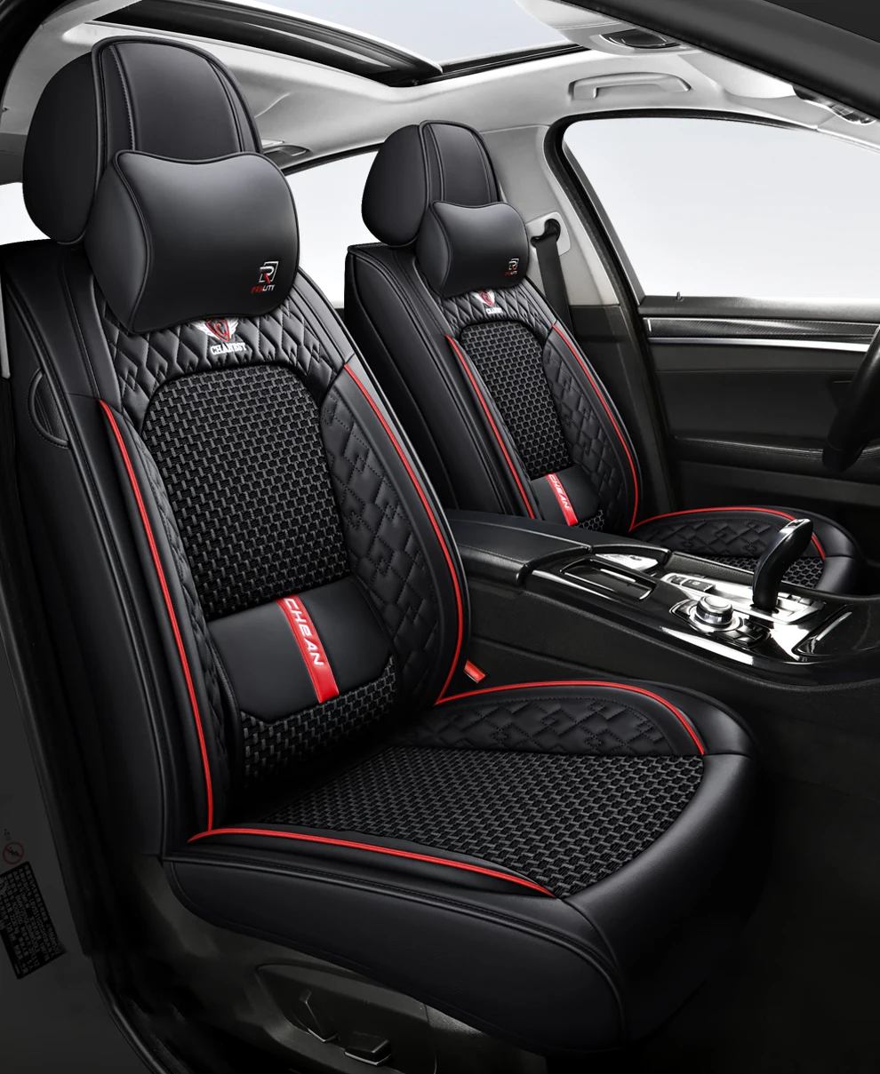2025 Fashion Universal PU Leather Breathable Car Seat Covers For Nissan Qashqai Tiida Peugeot 2008 Mercedes ML W164 Interior