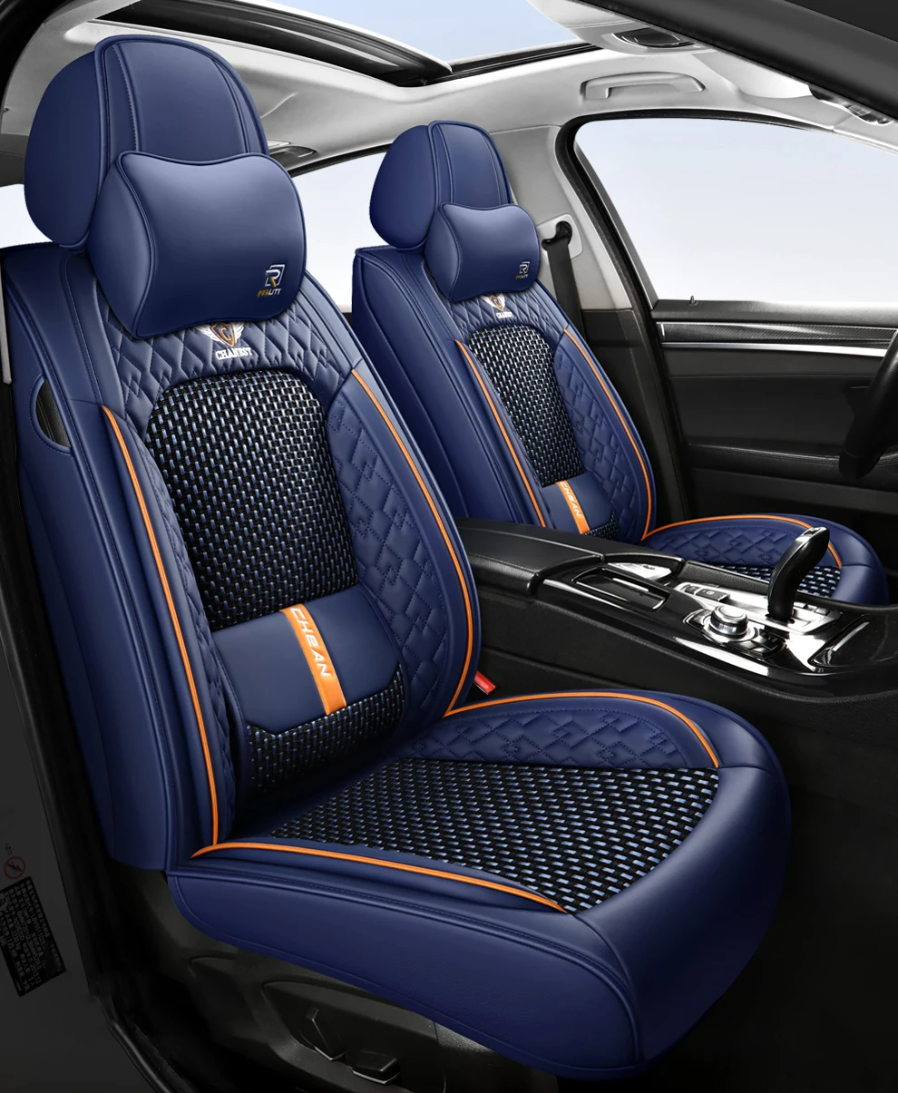 2025 Fashion Universal PU Leather Breathable Car Seat Covers For Nissan Qashqai Tiida Peugeot 2008 Mercedes ML W164 Interior