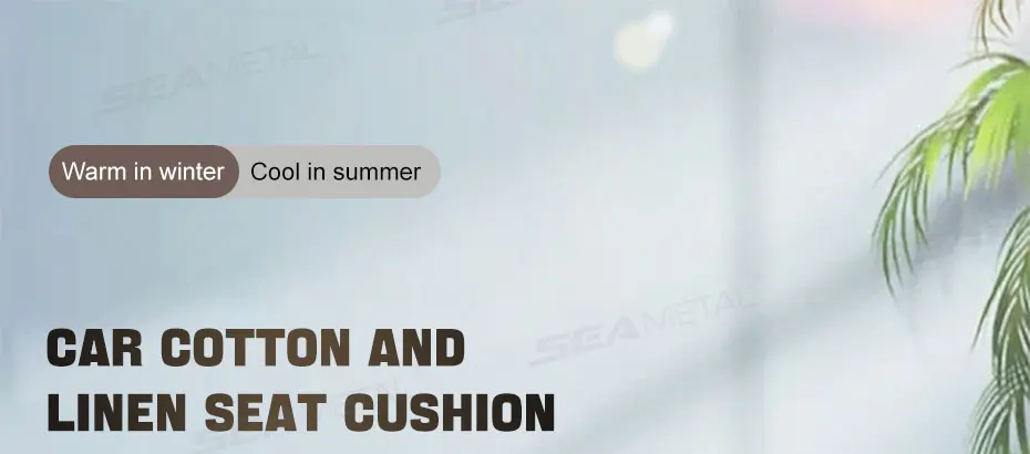 SEAMETAL Flax Car Seat Cover Front Rear Linen Fabric Cushion Breathable Auto Seat Mat Protector Universal For Most Truck SUV Van