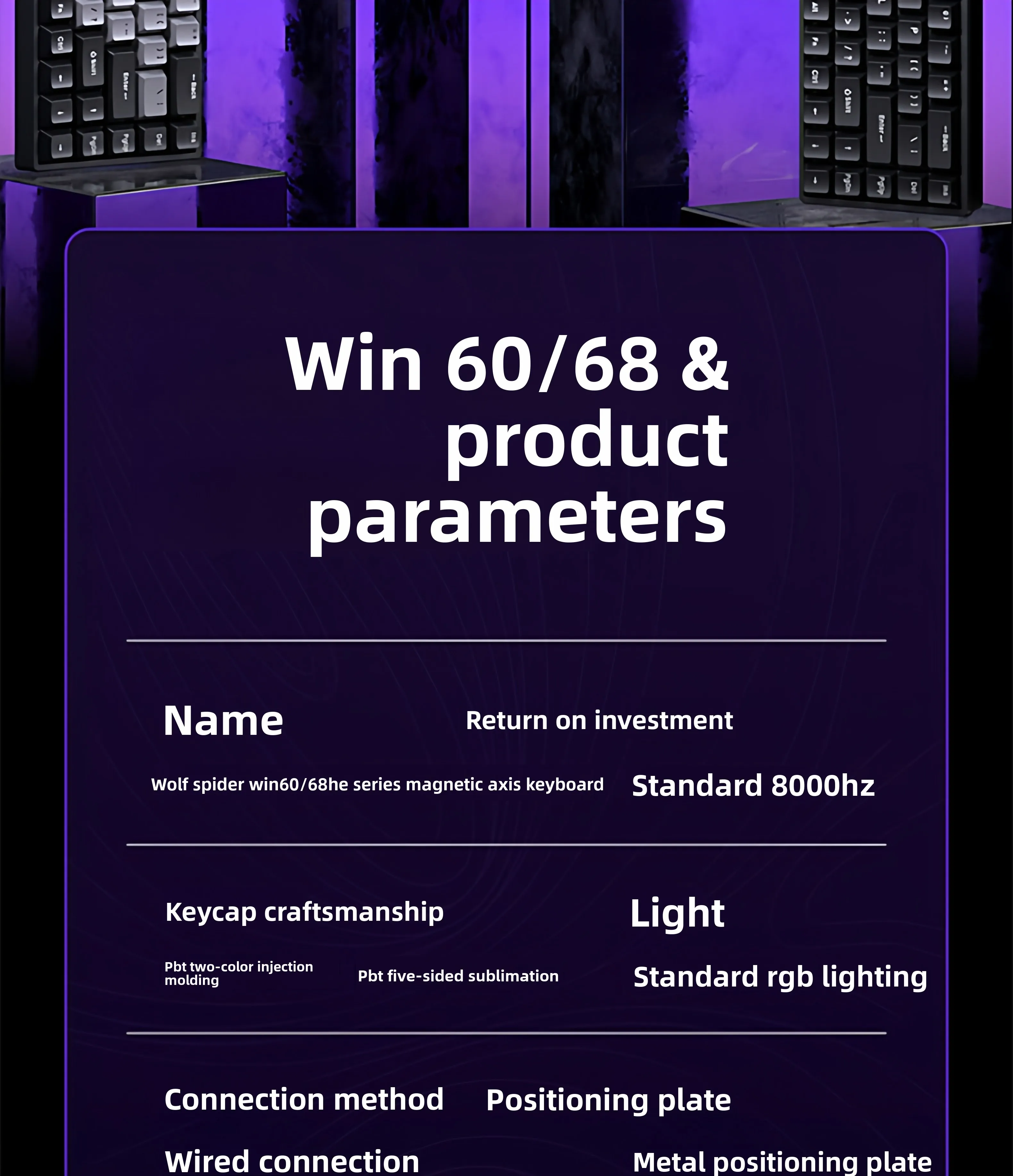 AULA Win60He Magnetic Keyboard RGB Hero 60He Key Board Teclado Magnetico Backlit 60% Computer Pc Ergonomic Tastiera USB Tastiera
