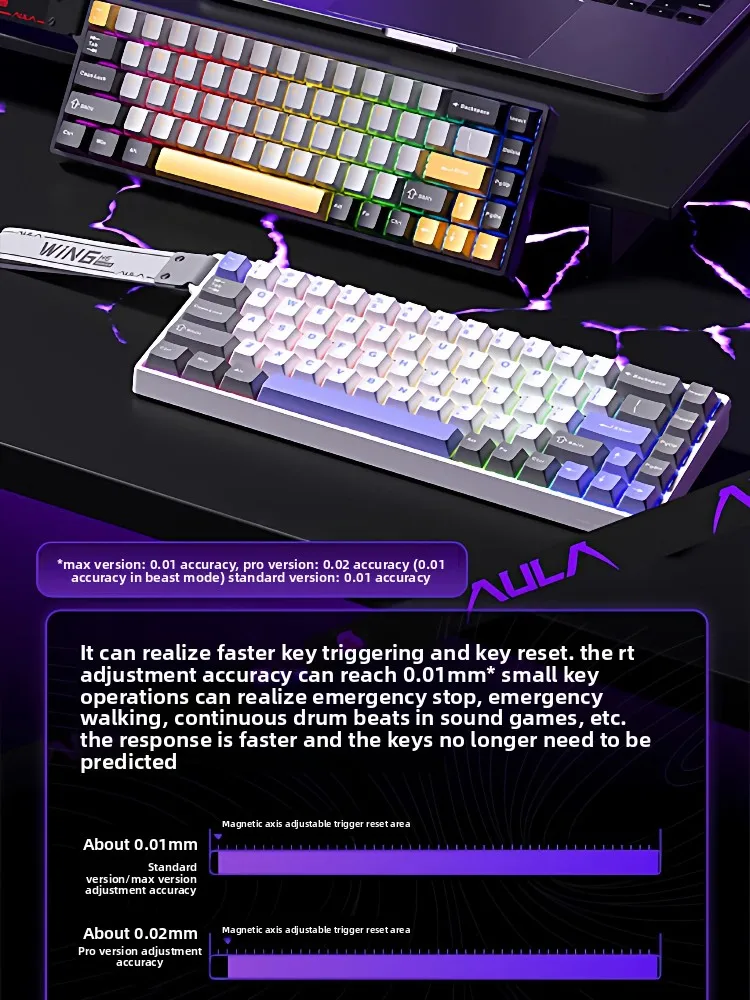 AULA Win60He Magnetic Keyboard RGB Hero 60He Key Board Teclado Magnetico Backlit 60% Computer Pc Ergonomic Tastiera USB Tastiera