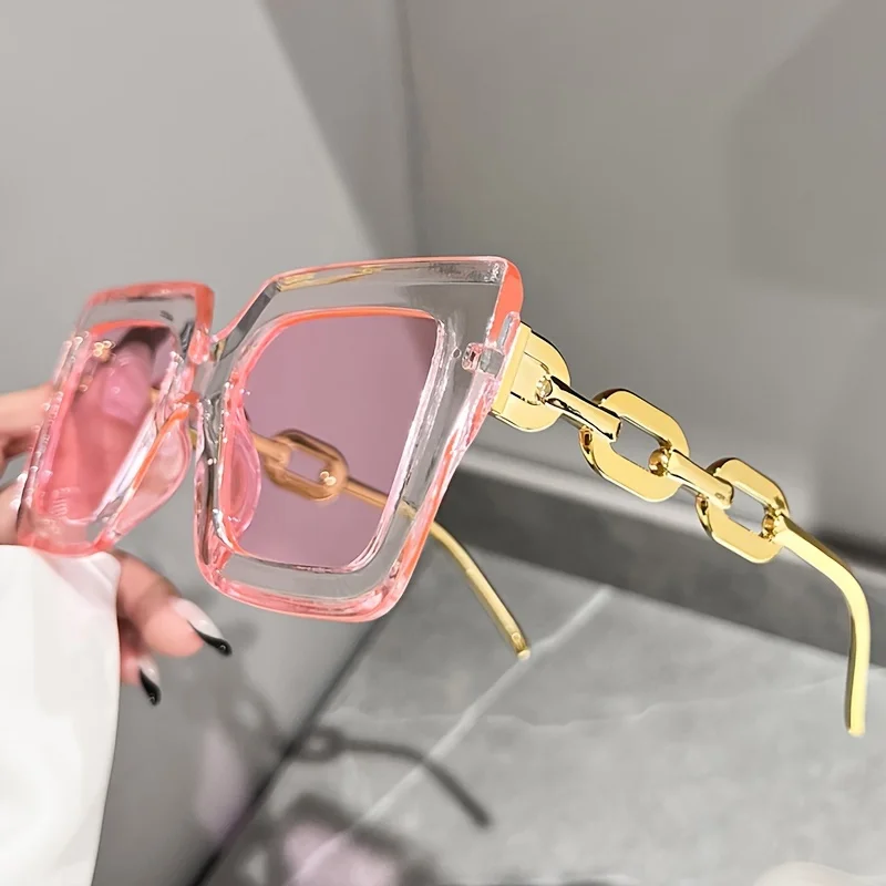 Luxury square fashion glasses for women casual candy color anti glare sun shades for beach party Travel