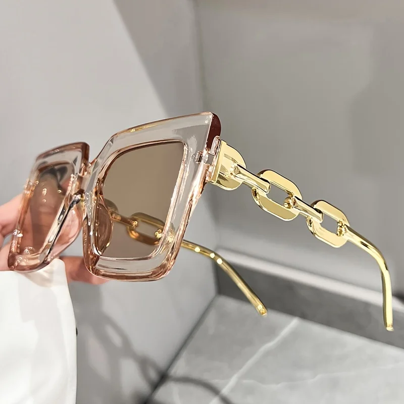 Luxury square fashion glasses for women casual candy color anti glare sun shades for beach party Travel