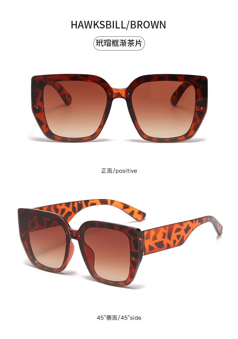 Large Frame Women Sunglasses Plastic Polygonal Brand Style Square Feature Vintage Retro Sun Glasses Men Oversized Eyewear UV400